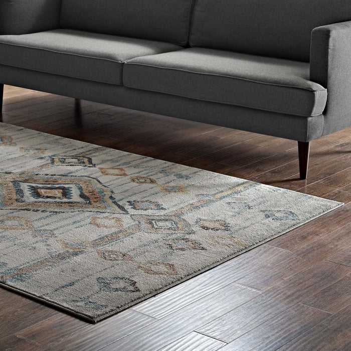 Jenica Distressed Moroccan Tribal Abstract Diamond Area Rug