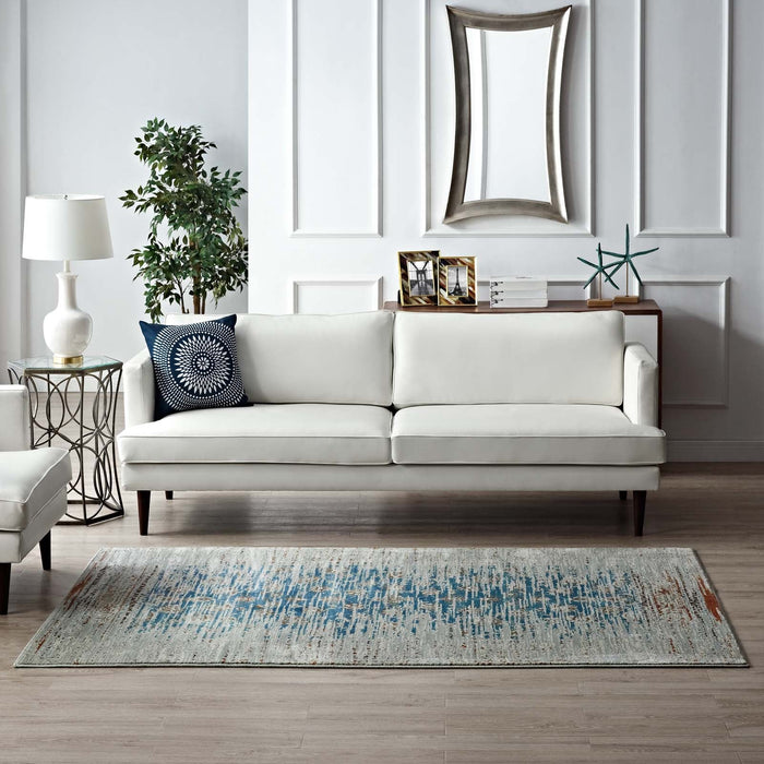 Hesper Distressed Contemporary Floral Lattice Area Rug