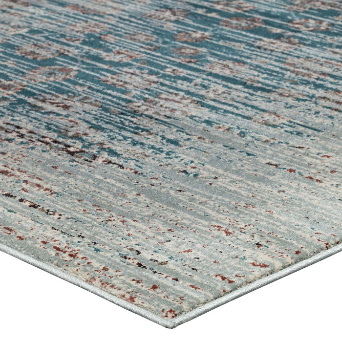 Hesper Distressed Contemporary Floral Lattice Area Rug