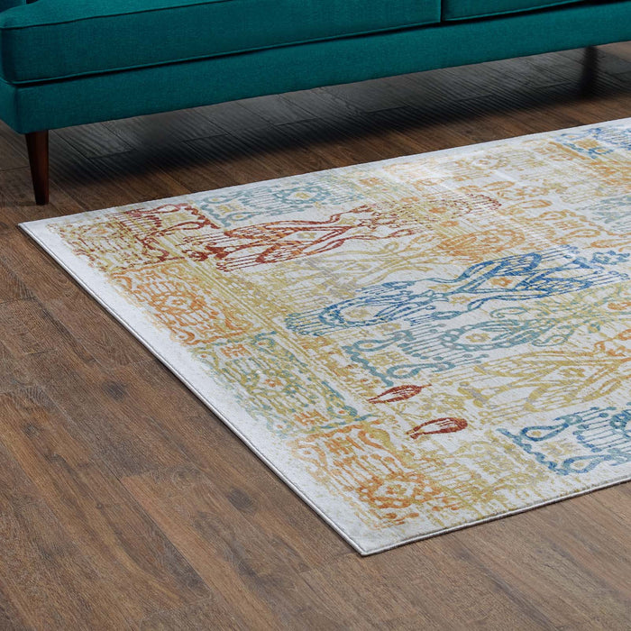 Solimar Distressed Southwestern Aztec Area Rug