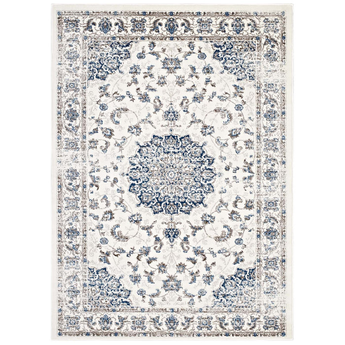 Lilja Distressed Vintage Medallion Area Rug