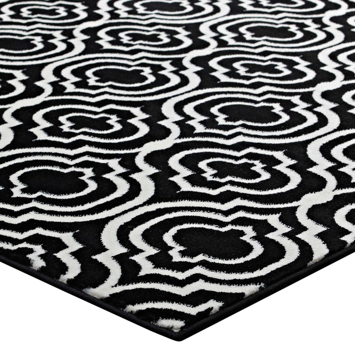 Frame Transitional Moroccan Trellis Area Rug