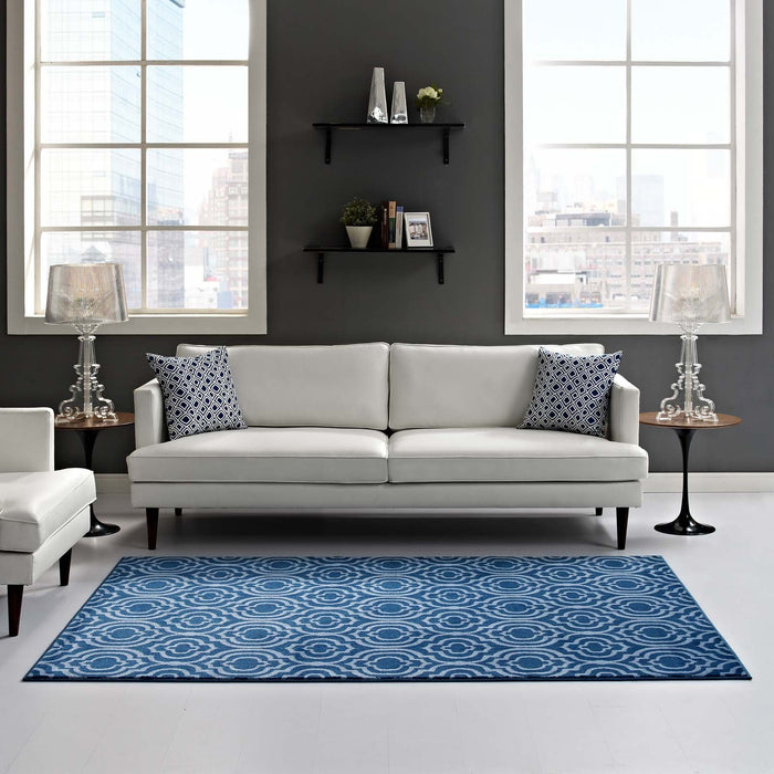 Frame Transitional Moroccan Trellis Area Rug