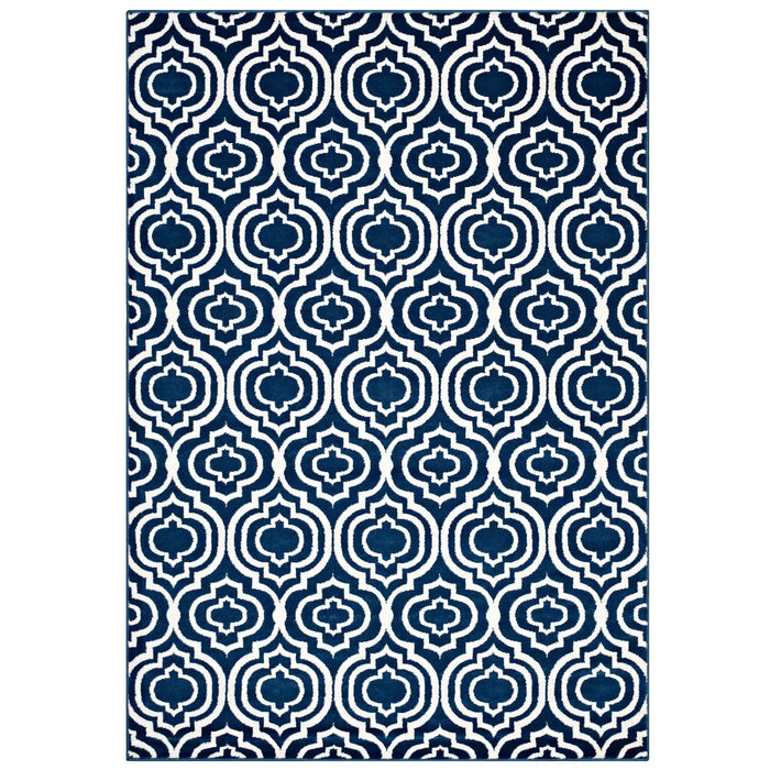 Frame Transitional Moroccan Trellis Area Rug