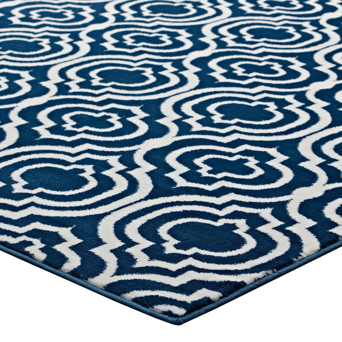 Frame Transitional Moroccan Trellis Area Rug