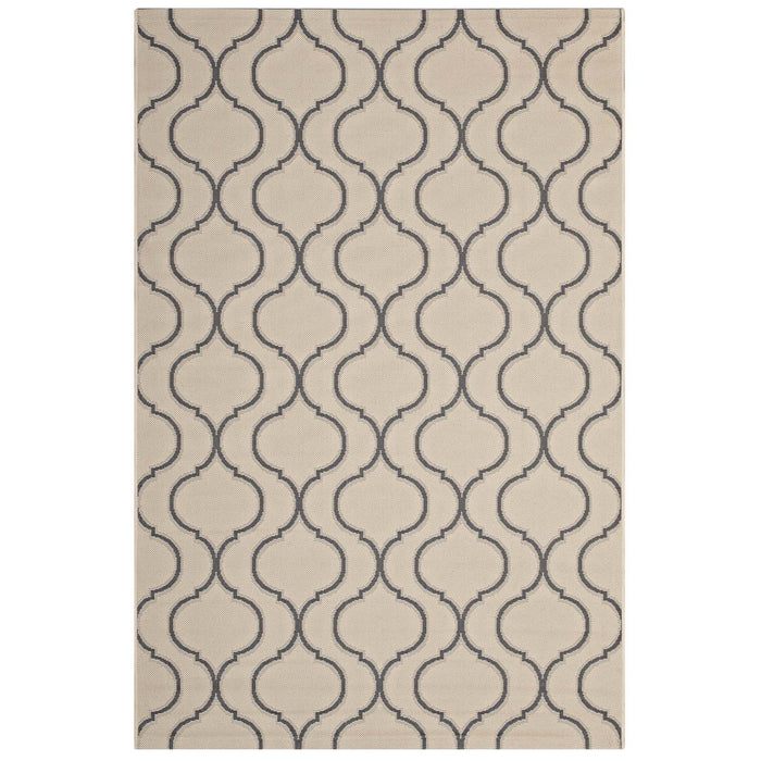 Linza Wave Abstract Trellis Indoor and Outdoor Area Rug