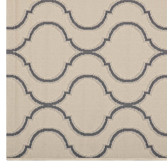 Linza Wave Abstract Trellis Indoor and Outdoor Area Rug