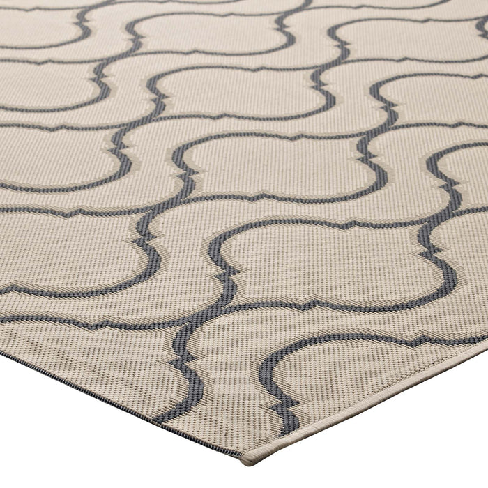 Linza Wave Abstract Trellis Indoor and Outdoor Area Rug