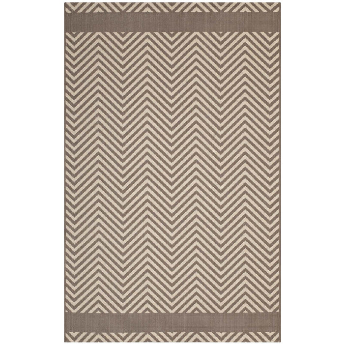 Optica Chevron With End Borders Indoor and Outdoor Area Rug