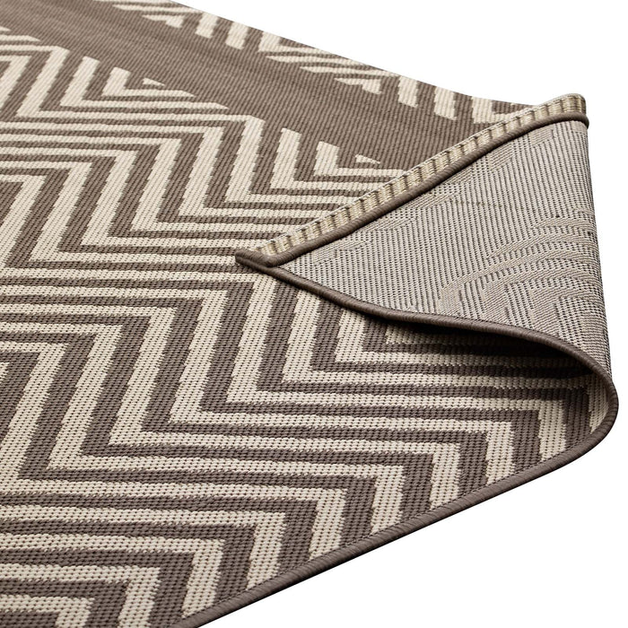 Optica Chevron With End Borders Indoor and Outdoor Area Rug