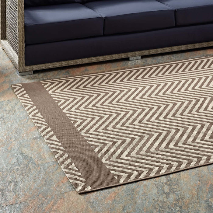 Optica Chevron With End Borders Indoor and Outdoor Area Rug