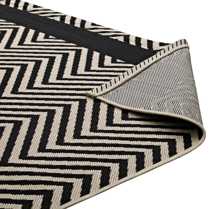 Optica Chevron With End Borders Indoor and Outdoor Area Rug