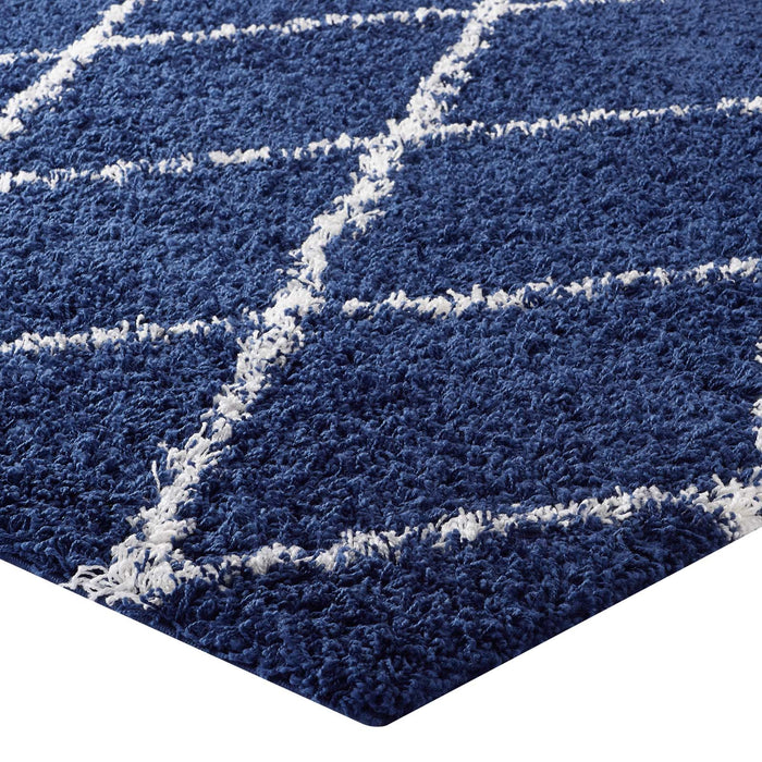 Toryn Diamond Lattice Shag Area Rug