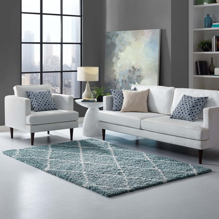 Toryn Diamond Lattice Shag Area Rug