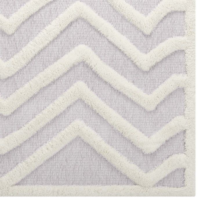 Whimsical Pathway Abstract Chevron Shag Area Rug