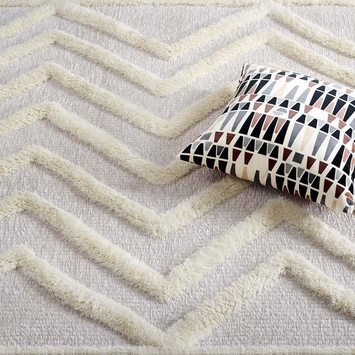 Whimsical Pathway Abstract Chevron Shag Area Rug