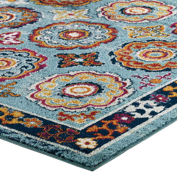 Entourage Odile Distressed Floral Moroccan Trellis Area Rug