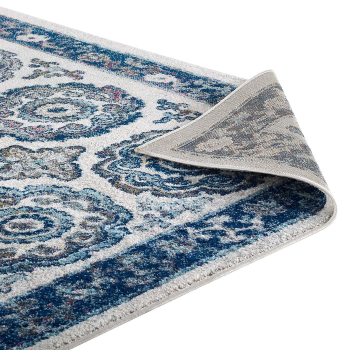 Entourage Odile Distressed Floral Moroccan Trellis Area Rug