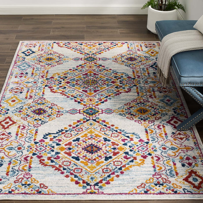 Entourage Khalida Distressed Floral Lattice Area Rug