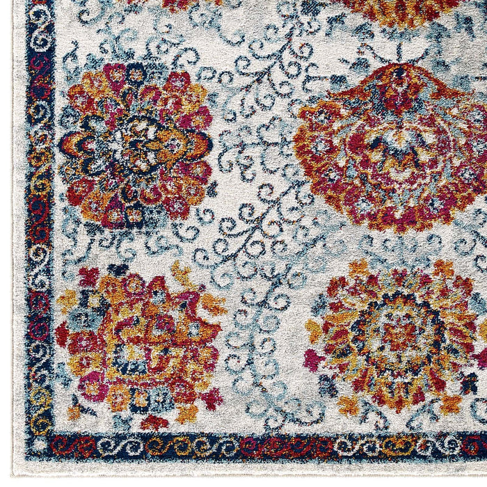 Entourage Kensie Distressed Floral Moroccan Trellis Area Rug