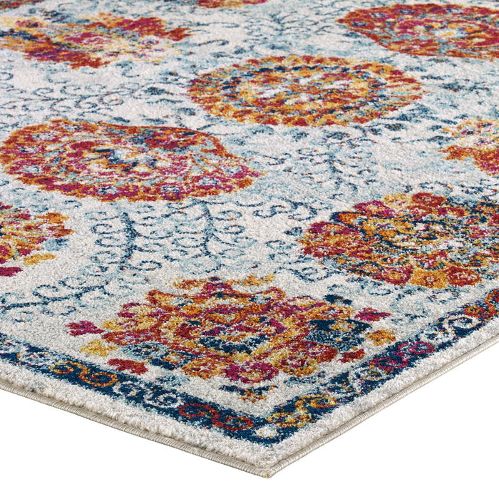 Entourage Kensie Distressed Floral Moroccan Trellis Area Rug