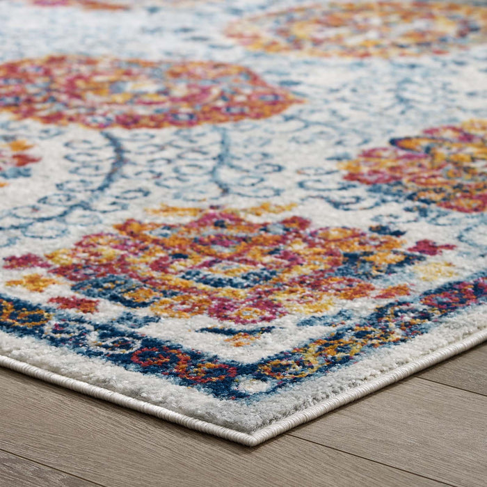 Entourage Kensie Distressed Floral Moroccan Trellis Area Rug