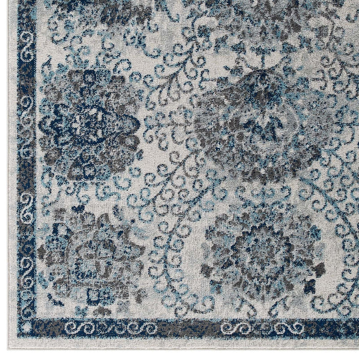 Entourage Kensie Distressed Floral Moroccan Trellis Area Rug