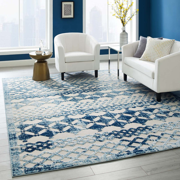 Reflect Giada Abstract Diamond Moroccan Trellis Indoor/Outdoor Area Rug