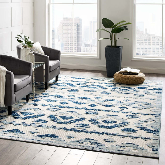 Reflect Takara Abstract Diamond Moroccan Trellis Indoor and Outdoor Area Rug