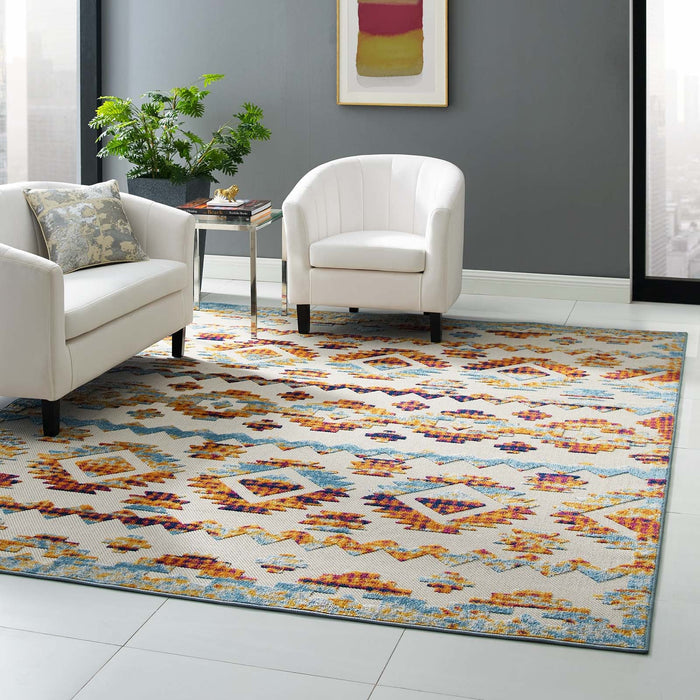 Reflect Takara Abstract Diamond Moroccan Trellis Indoor and Outdoor Area Rug