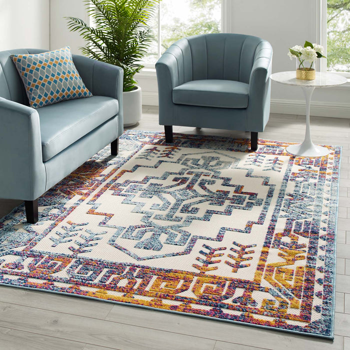 Reflect Nyssa Distressed Geometric Southwestern Aztec Indoor/Outdoor Area Rug