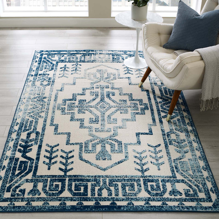 Reflect Nyssa Distressed Geometric Southwestern Aztec Indoor/Outdoor Area Rug