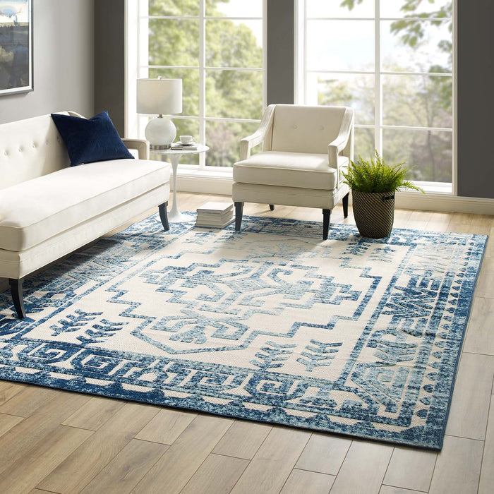 Reflect Nyssa Distressed Geometric Southwestern Aztec Indoor/Outdoor Area Rug