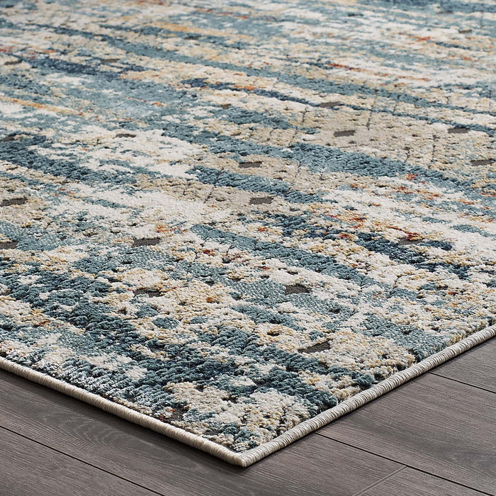 Tribute Eisley Rustic Distressed Transitional Diamond Lattice Area Rug