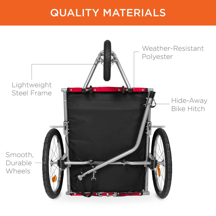 2-in-1 Pet Stroller and Bike  Trailer