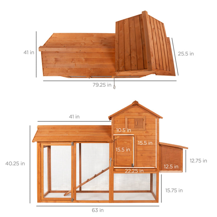 Poulailler en bois à plusieurs niveaux - 80 po