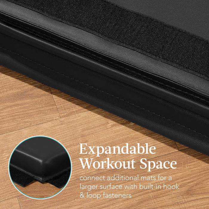 Folding Exercise Fitness Workout Gym Floor Mat w/ Handles