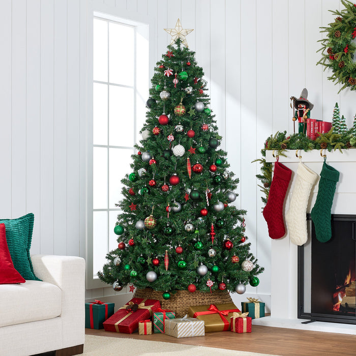 Premium Artificial Spruce Christmas Tree w/ Foldable Metal Base