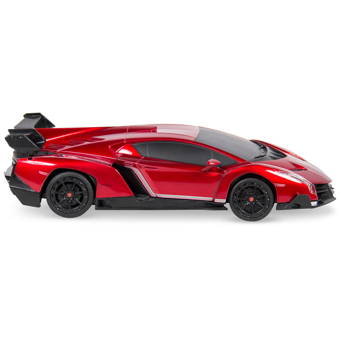 Voiture de course Lamborghini Veneno RC pour enfants 1/24 avec lumières et suspension à amortisseurs