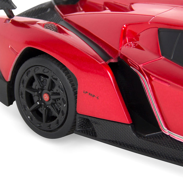 Voiture de course Lamborghini Veneno RC pour enfants 1/24 avec lumières et suspension à amortisseurs