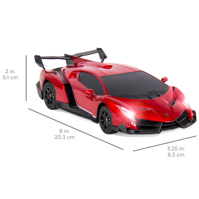 Voiture de course Lamborghini Veneno RC pour enfants 1/24 avec lumières et suspension à amortisseurs