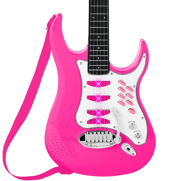 Kids Electric Guitar Toy Play Set w/ 6 Songs, Microphone, Amp