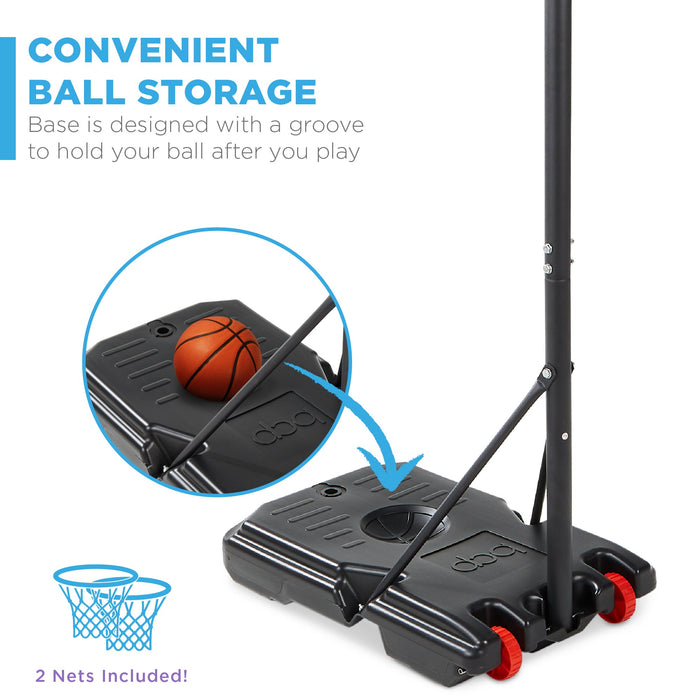 Panier de basket-ball réglable en hauteur pour enfants, système de panneau arrière portable avec roues