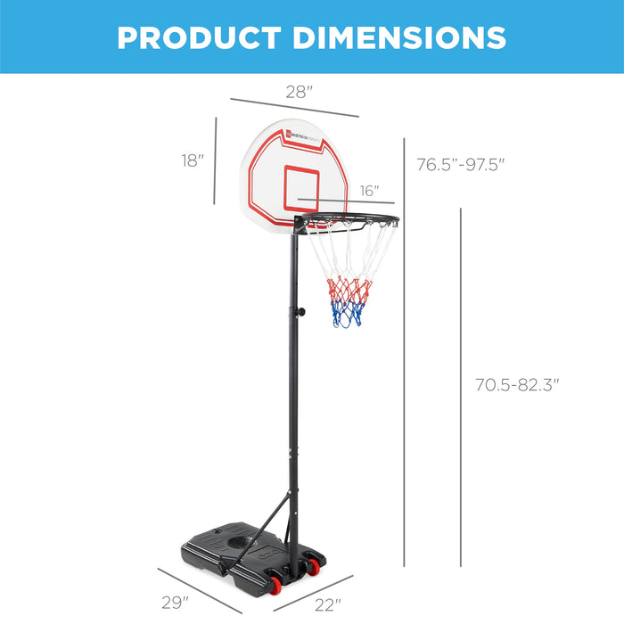 Panier de basket-ball réglable en hauteur pour enfants, système de panneau arrière portable avec roues