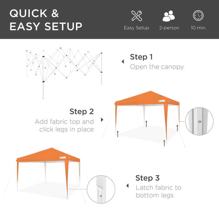 Outdoor Portable Pop Up Canopy Tent w/ Carrying Case, 10x10ft