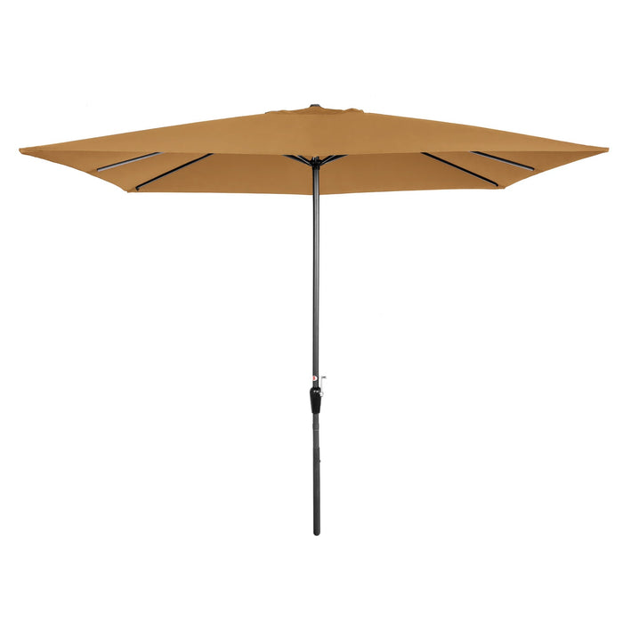 Rectangular Patio Umbrella w/ Easy Crank, UV-Resistant Fabric - 8x11ft