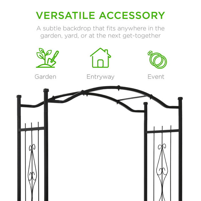 Steel Garden Arch Arbor Trellis for Climbing Plants - 92in