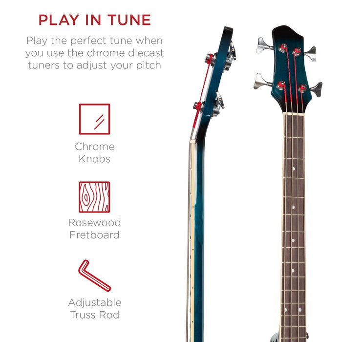 Acoustic Electric Bass Guitar w/ Equalizer, Truss Rod