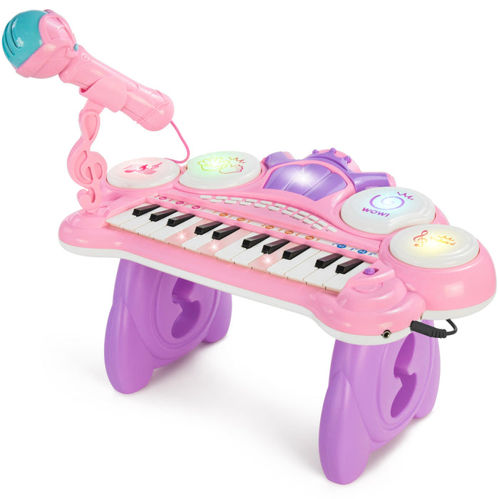 24-Key Kids Musical Electronic Keyboard Piano w/ Drums, Microphone, MP3