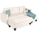 L-Shape Customizable Faux Leather Sofa Set w/ Ottoman Bench